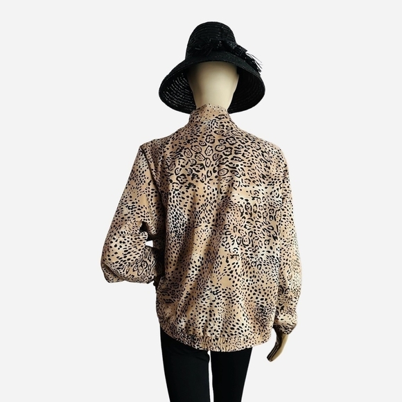 Women’s Jacket ALLYSON W WHITMORE GOLF Jacket Cheetah Print Zip Front Jacket - Picture 10 of 11